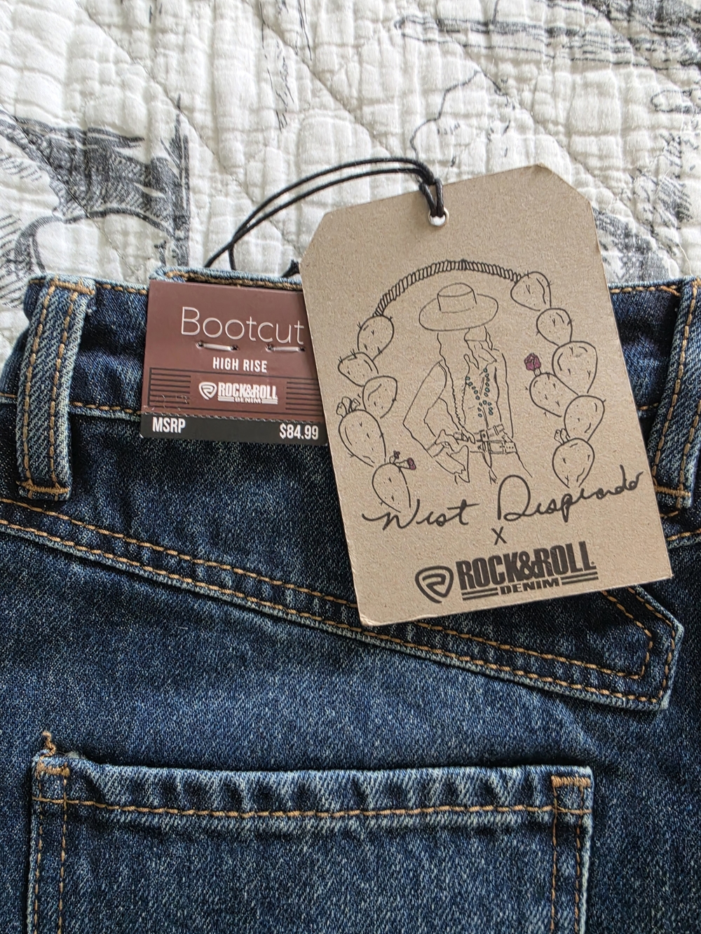 Rock & Roll Denim High-Rise Bootcut Jeans - Dark Blue